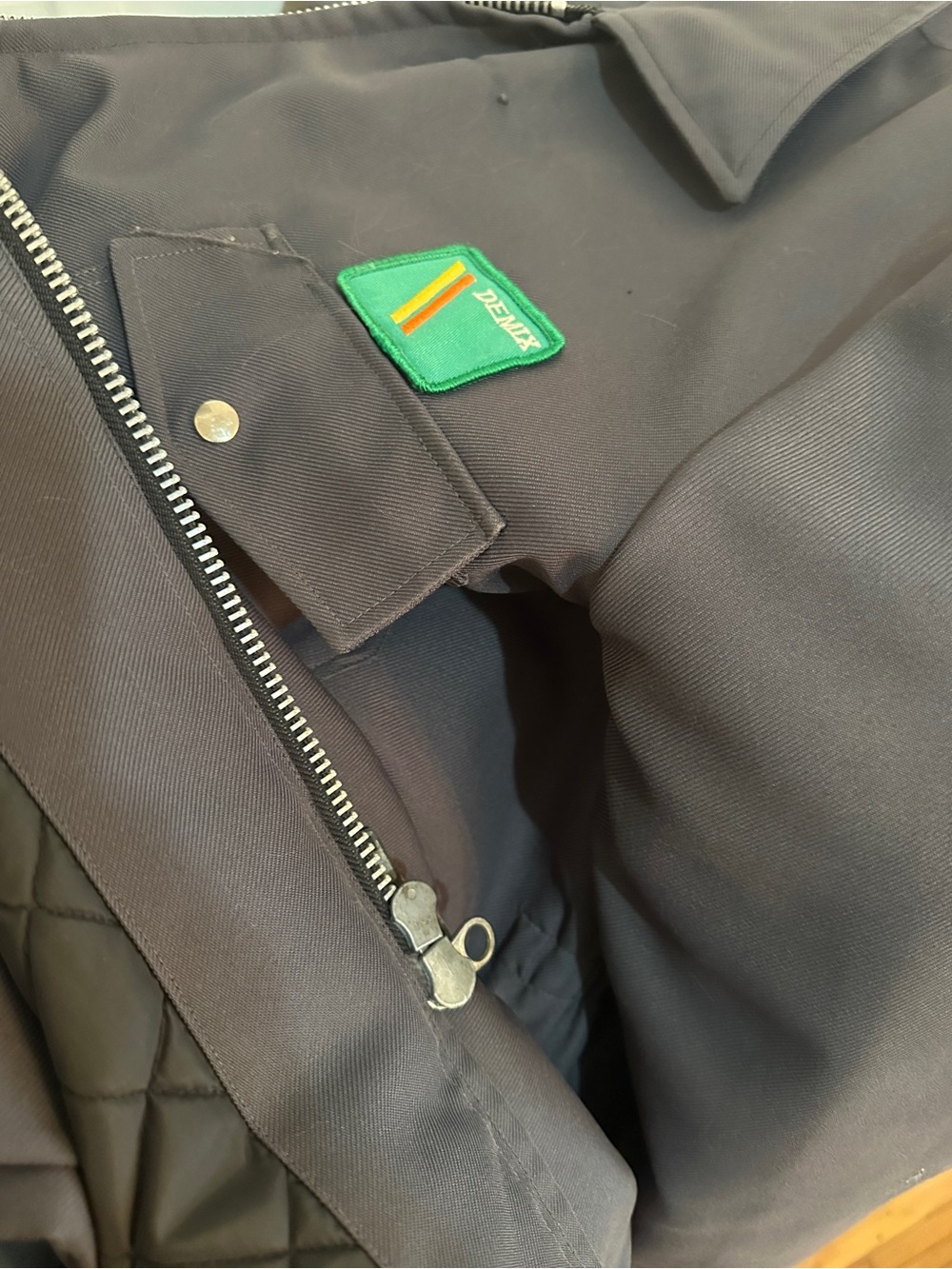 Vintage Quilted-Lined Men's dark gray Mechanic /Work Jacket - Picture 5 of 10